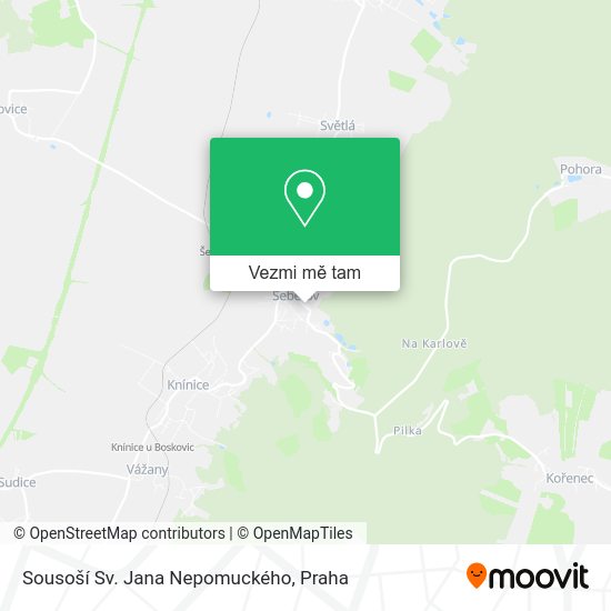 Sousoší Sv. Jana Nepomuckého mapa