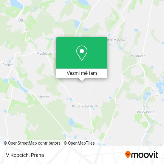 V Kopcích mapa
