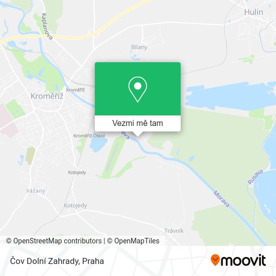 Čov Dolní Zahrady mapa