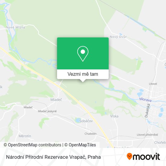 Národní Přírodní Rezervace Vrapač mapa