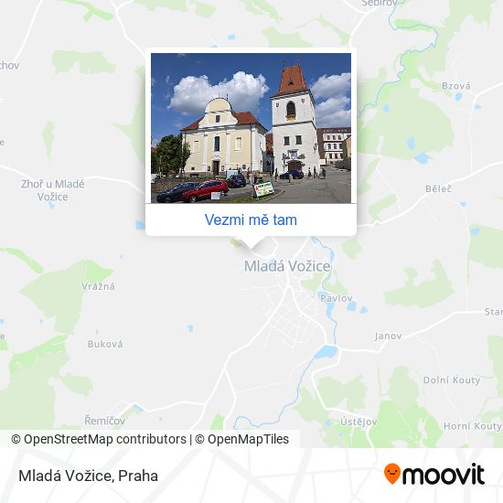 Mladá Vožice mapa