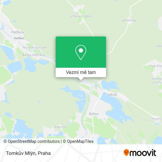 Tomkův Mlýn mapa