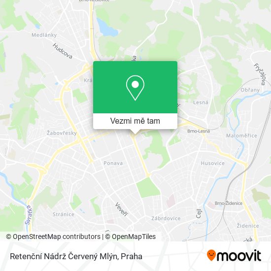 Retenční Nádrž Červený Mlýn mapa