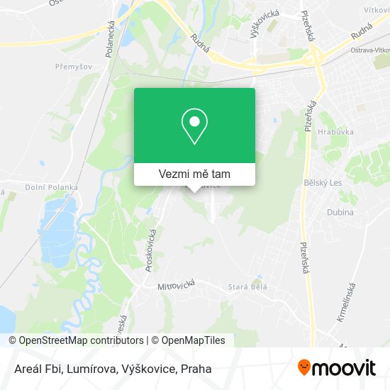 Areál Fbi, Lumírova, Výškovice mapa