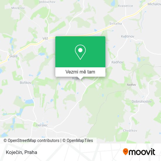 Koječín mapa