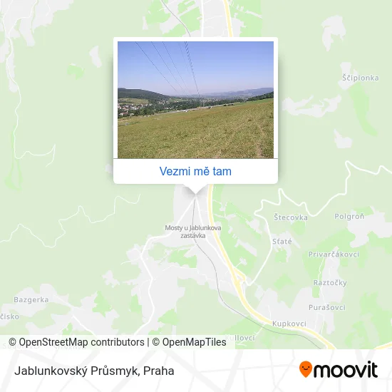Jablunkovský Průsmyk mapa
