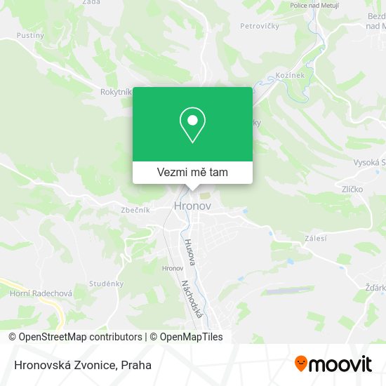 Hronovská Zvonice mapa