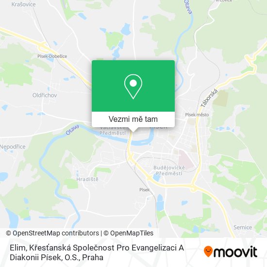 Elim, Křesťanská Společnost Pro Evangelizaci A Diakonii Písek, O.S. mapa