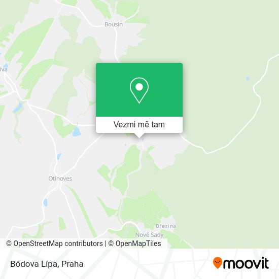 Bódova Lípa mapa