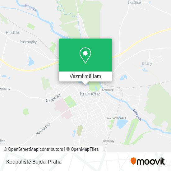 Koupaliště Bajda mapa