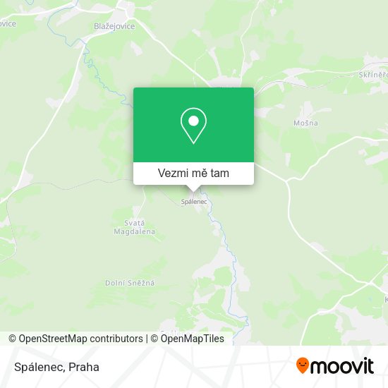 Spálenec mapa