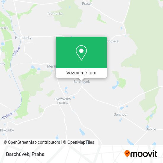 Barchůvek mapa
