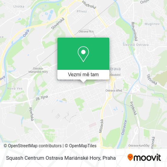 Squash Centrum Ostrava Mariánské Hory mapa