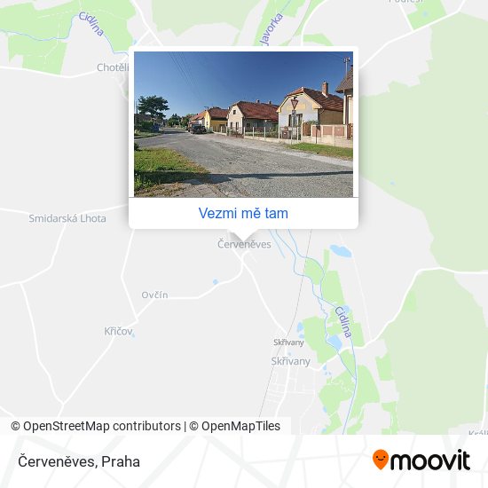 Červeněves mapa