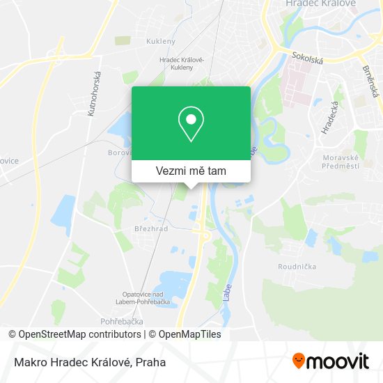 Makro Hradec Králové mapa