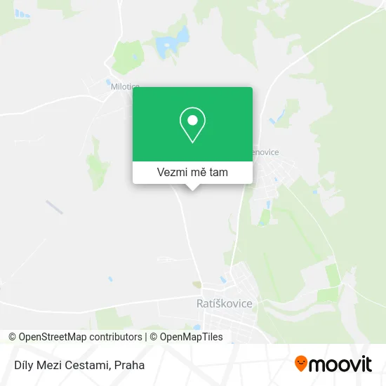 Díly Mezi Cestami mapa