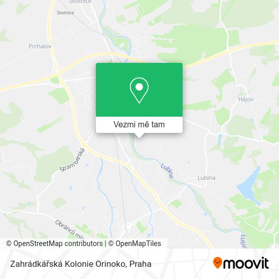 Zahrádkářská Kolonie Orinoko mapa