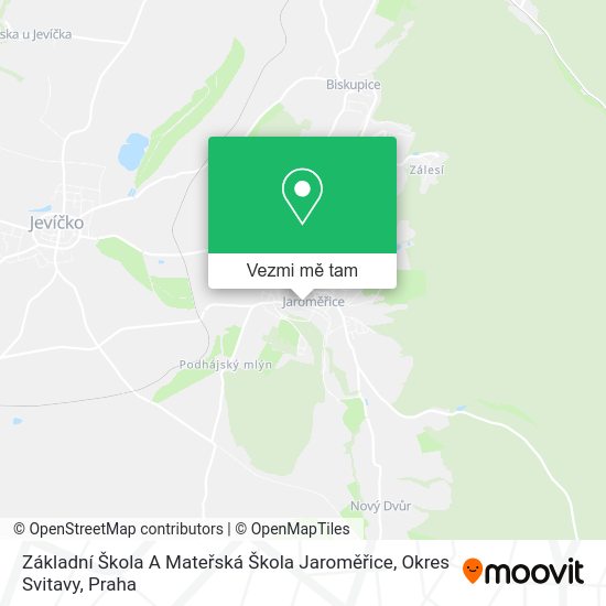 Základní Škola A Mateřská Škola Jaroměřice, Okres Svitavy mapa