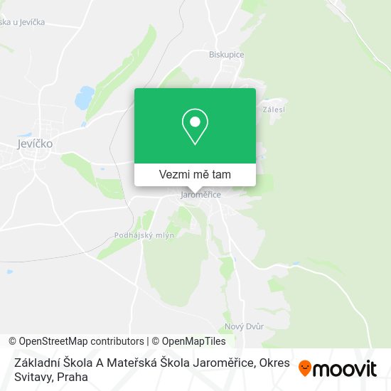 Základní Škola A Mateřská Škola Jaroměřice, Okres Svitavy mapa