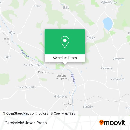 Cerekvický Javor mapa