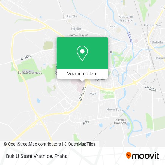 Buk U Staré Vrátnice mapa