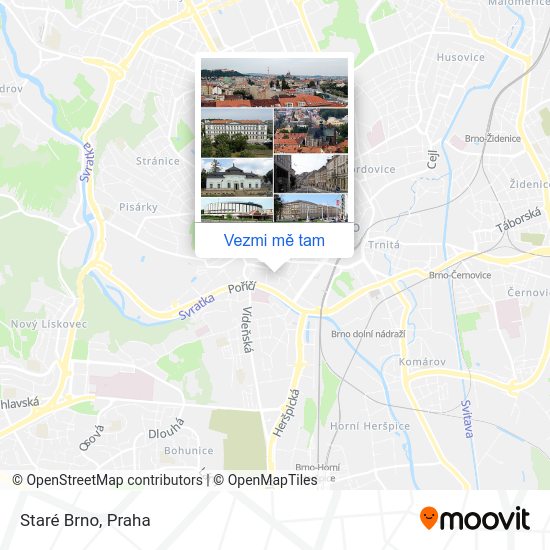 Staré Brno mapa