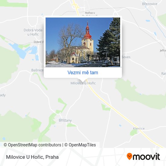 Milovice U Hořic mapa