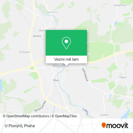 U Pionýrů mapa