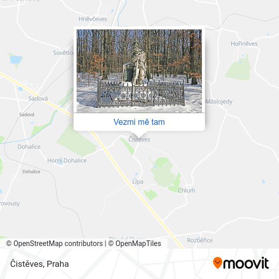 Čistěves mapa