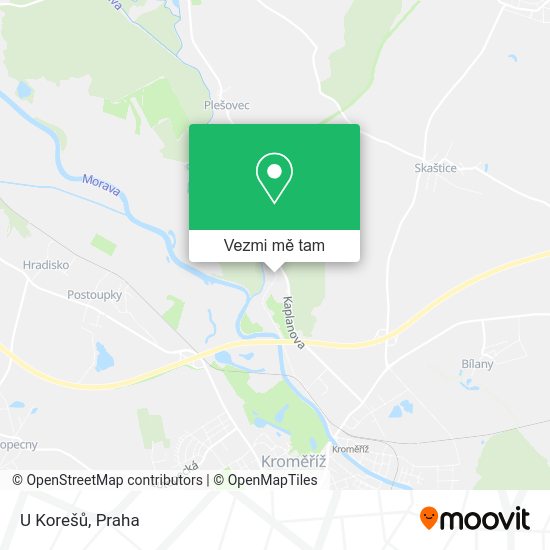 U Korešů mapa