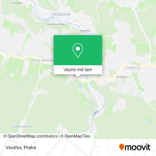 Vestřev mapa