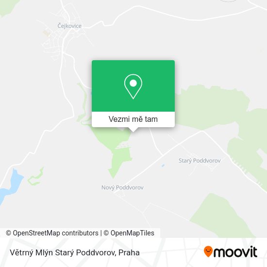 Větrný Mlýn Starý Poddvorov mapa