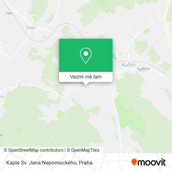 Kaple Sv. Jana Nepomuckého mapa