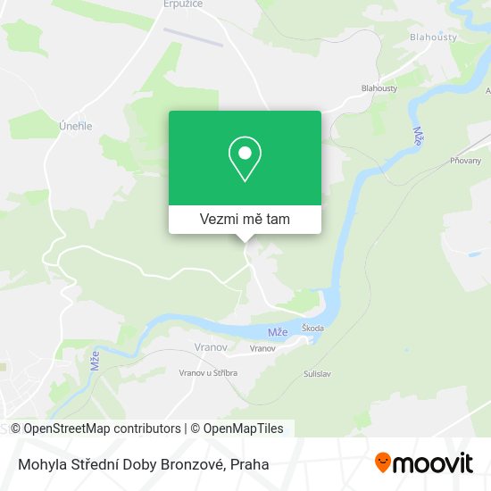 Mohyla Střední Doby Bronzové mapa