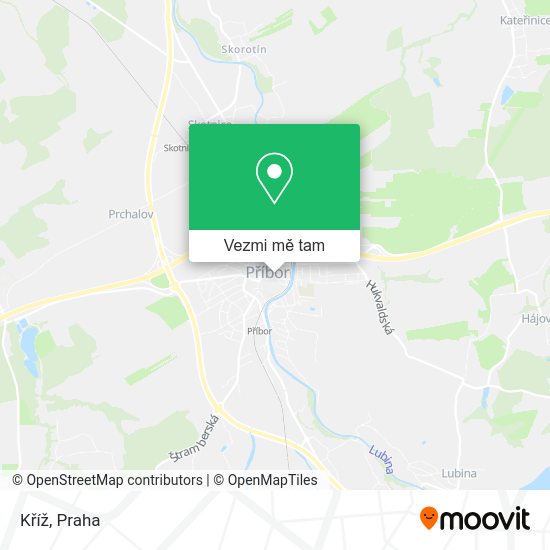 Kříž mapa