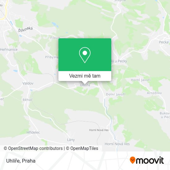 Uhlíře mapa