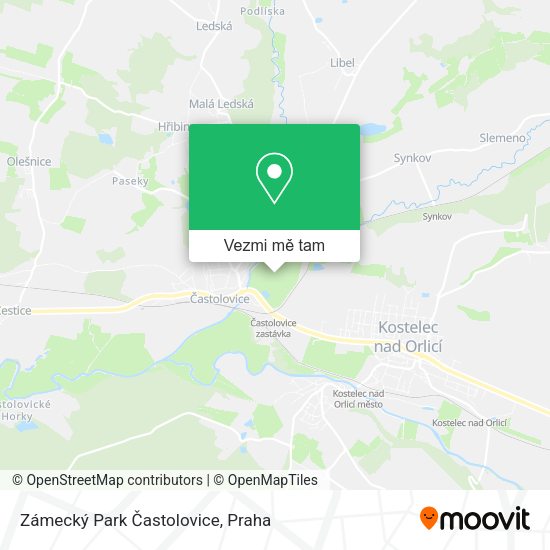 Zámecký Park Častolovice mapa