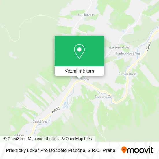 Praktický Lékař Pro Dospělé Písečná, S.R.O. mapa