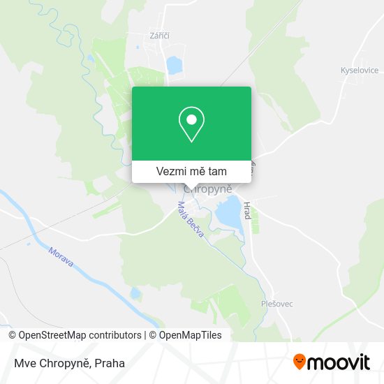 Mve Chropyně mapa