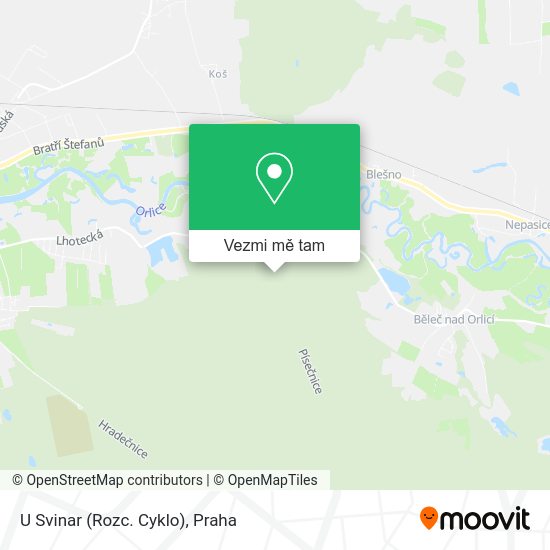 U Svinar (Rozc. Cyklo) mapa