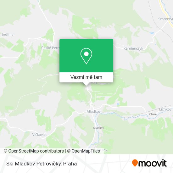 Ski Mladkov Petrovičky mapa