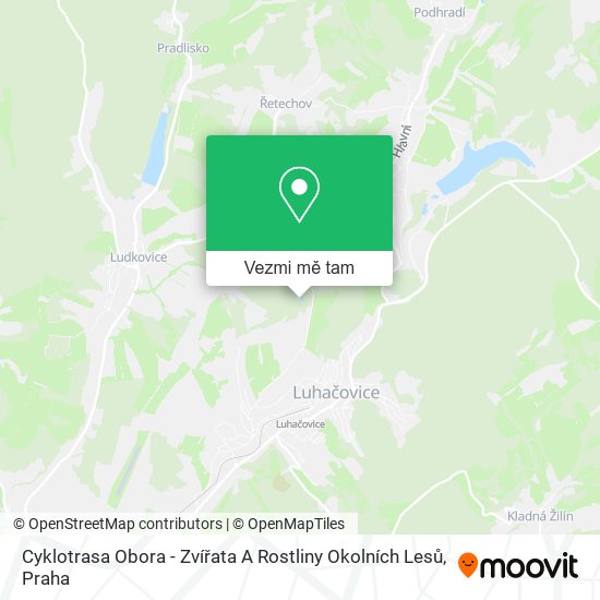 Cyklotrasa Obora - Zvířata A Rostliny Okolních Lesů mapa