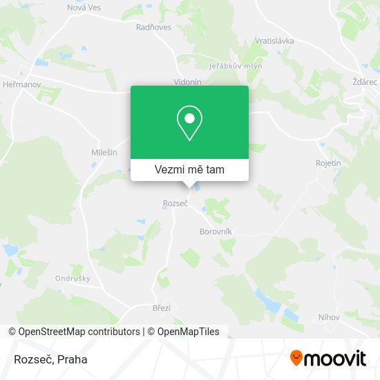 Rozseč mapa