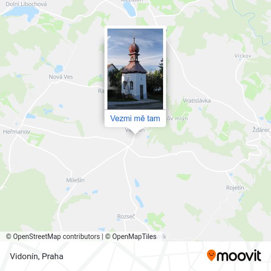 Vidonín mapa