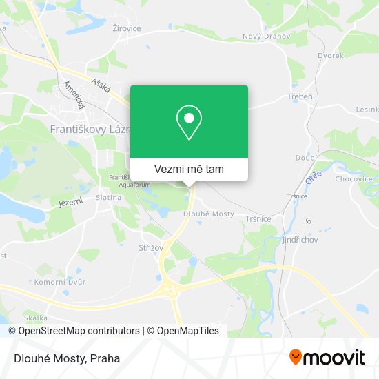 Dlouhé Mosty mapa
