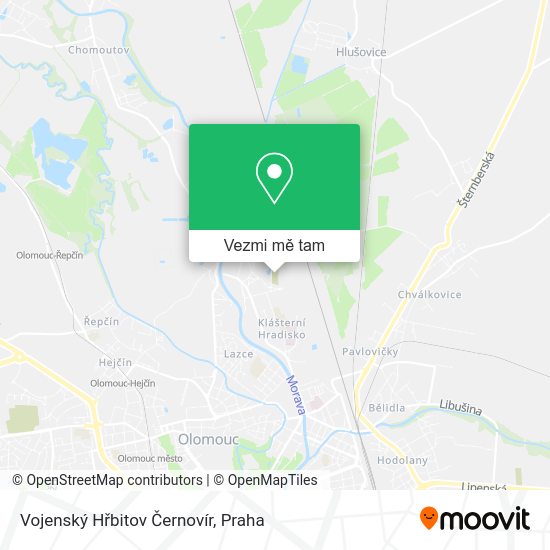 Vojenský Hřbitov Černovír mapa