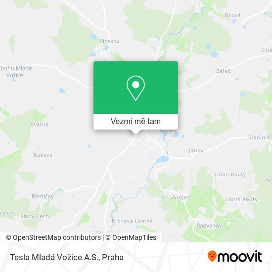 Tesla Mladá Vožice A.S. mapa