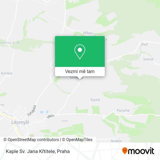 Kaple Sv. Jana Křtitele mapa