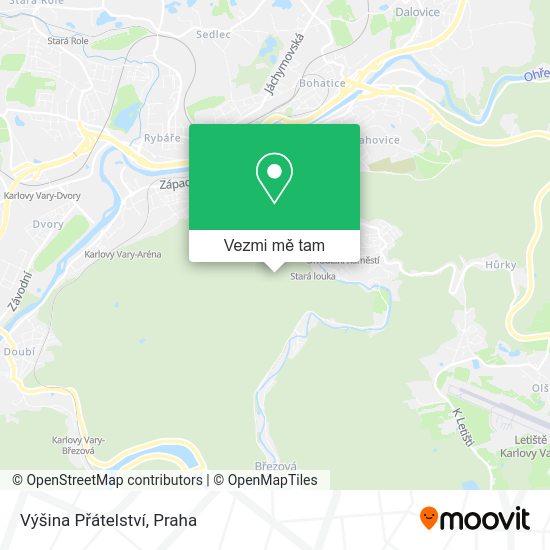 Výšina Přátelství mapa