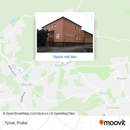 Týček mapa